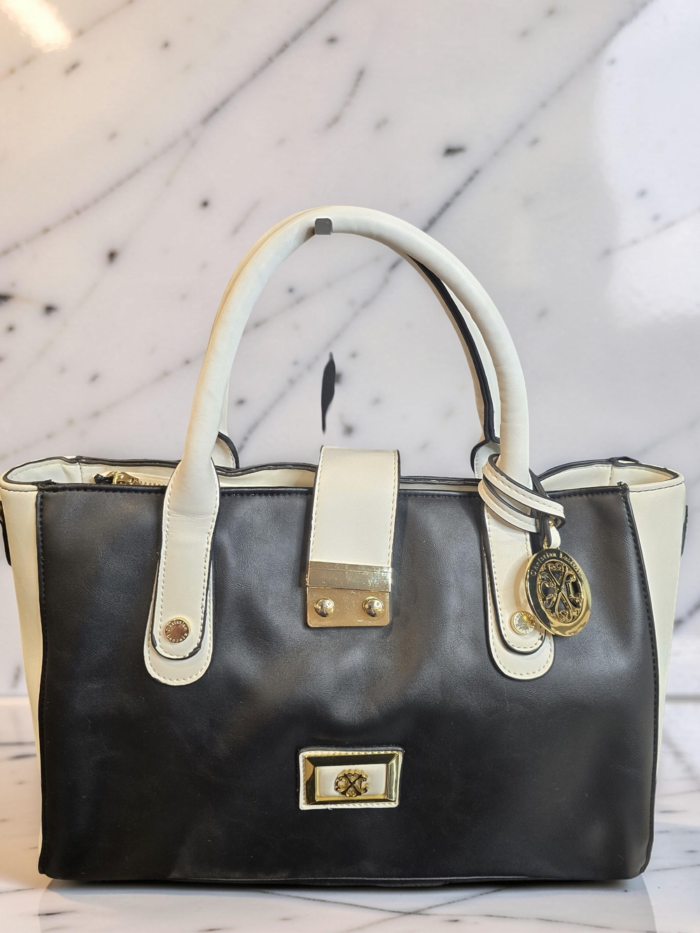Christian Lacroix Color-block Satchel Handbag With Dustbag